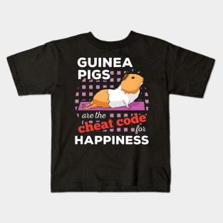 Guinea pig are the cheat code for Happiness Kids T-Shirt